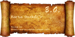 Barta Oszkár névjegykártya